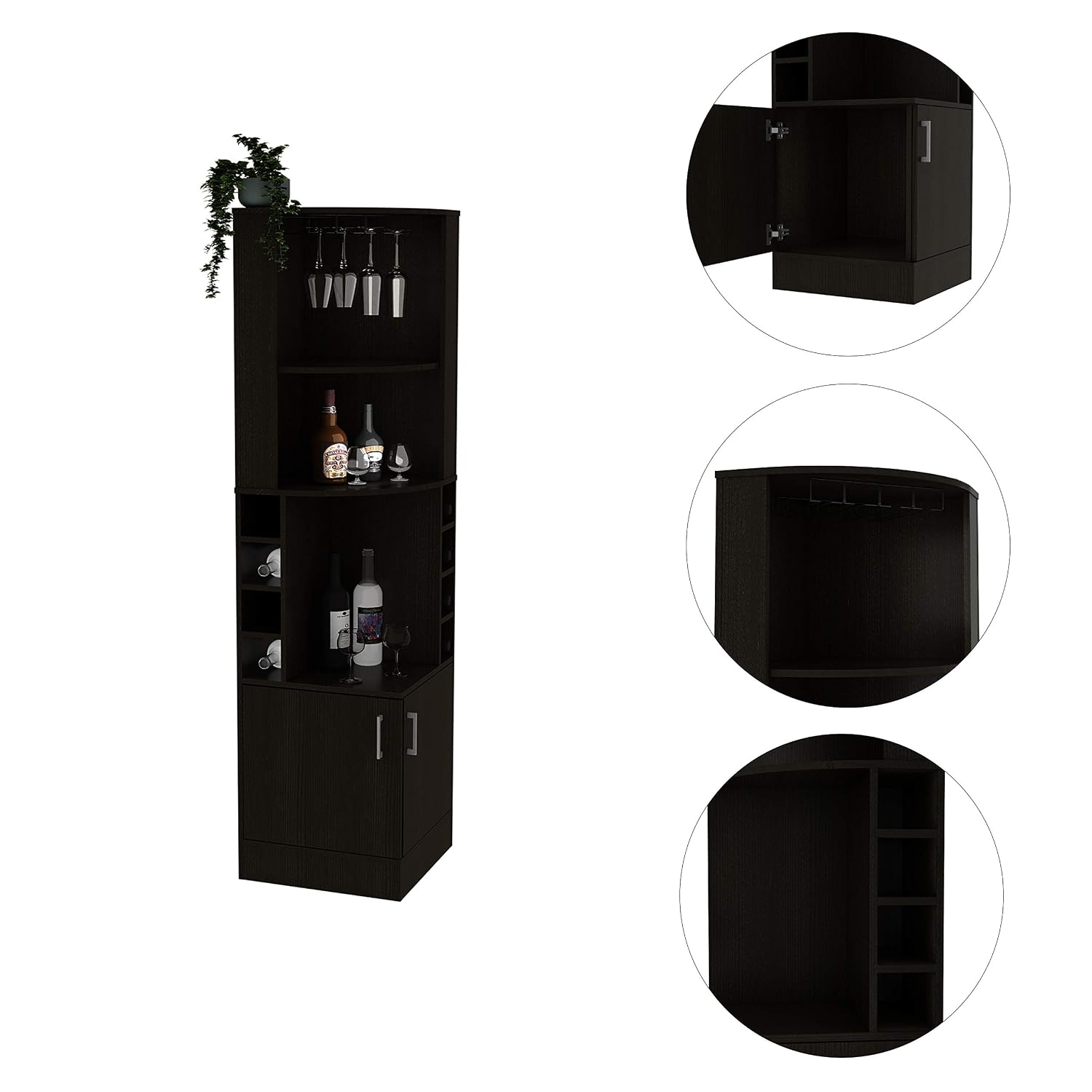 Corner Bar Cabinet with 2 Shel - Home Bar Shelves recension och pris
