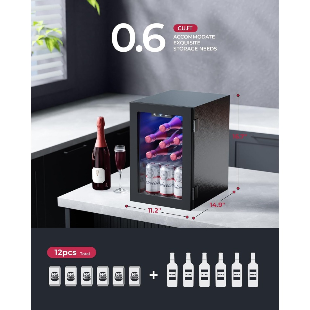 24 Can Mini Fridge, 0.6 Cu.Ft  - Home Bar Shelves recension och pris
