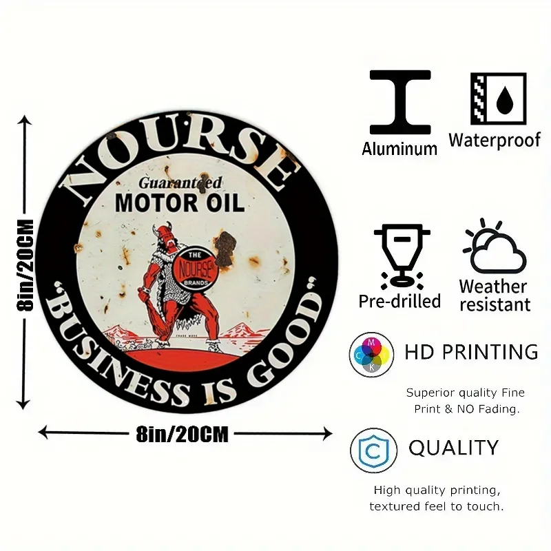 Vintage Motor Oil Sign Round M - Home Bar And Restaurant recension och pris