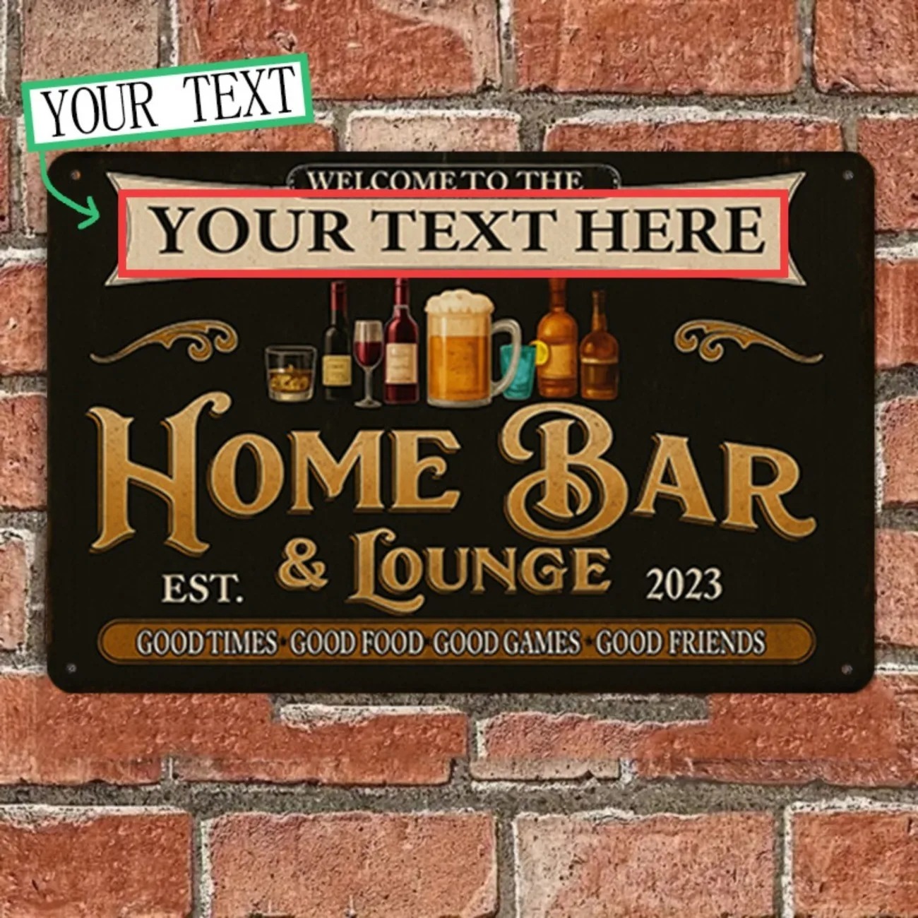 Custom Text Vintage Home Bar & - Home Bar Signs recension och pris