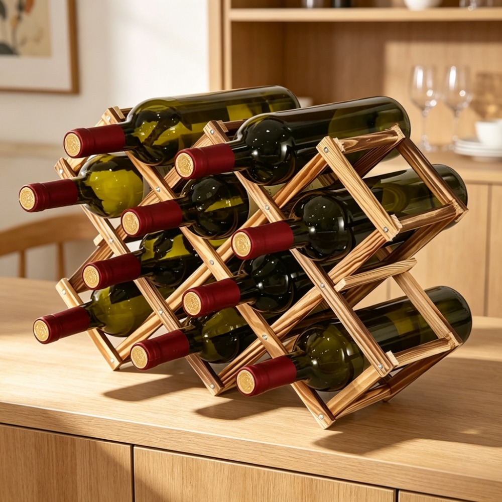 Collapsible Wooden Wine Rack B - Home Bar Shelves recension och pris