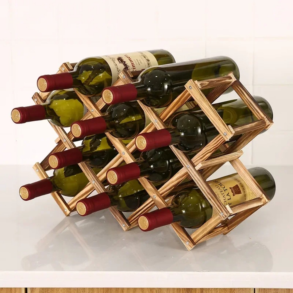Collapsible Wooden Wine Rack B - Home Bar Shelves recension och pris