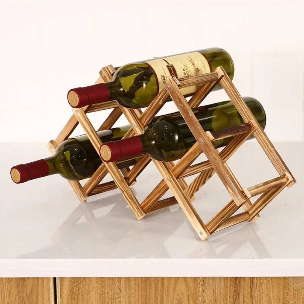 Collapsible Wooden Wine Rack B - Home Bar Shelves recension och pris