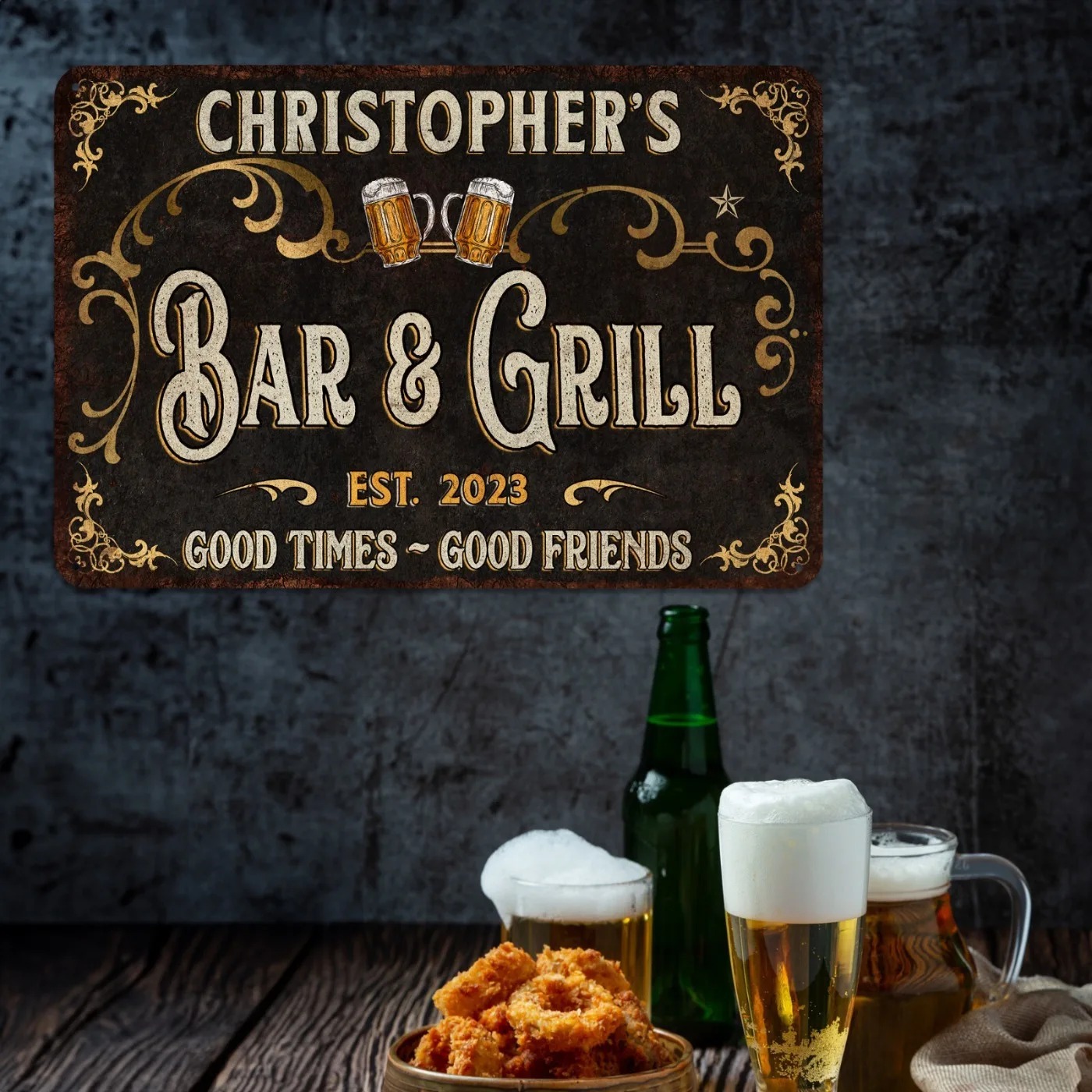 1PC Personalized Bar & Grill M - Home Bar Signs recension och pris