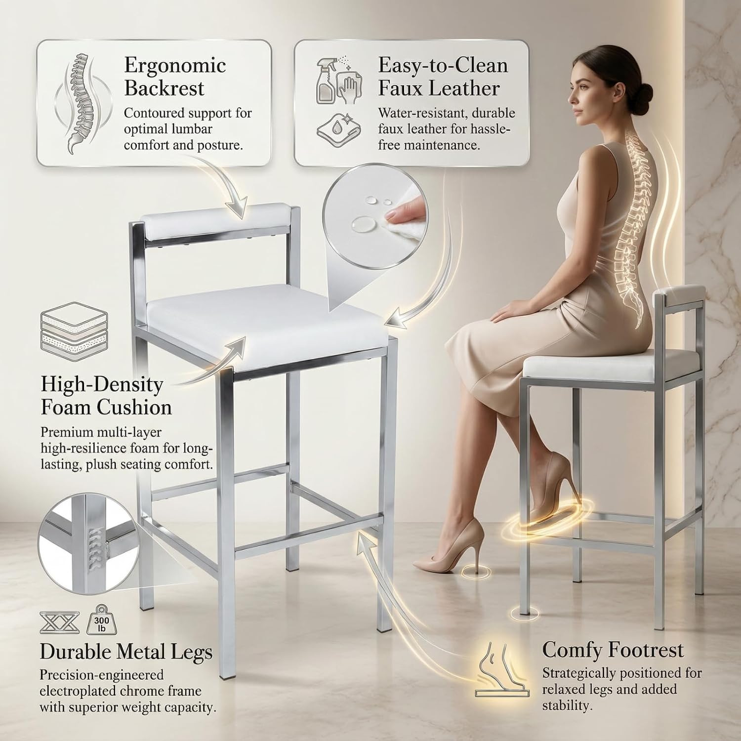 Bar Stools Set of 2, 30 Inch M - Home Bar And Counter recension och pris