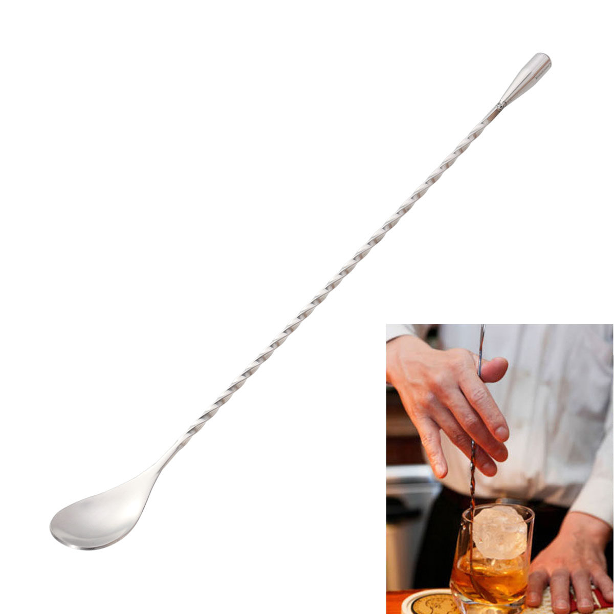304 Stainless Steel Cocktail P - Bar Spoon Twisted recension och pris