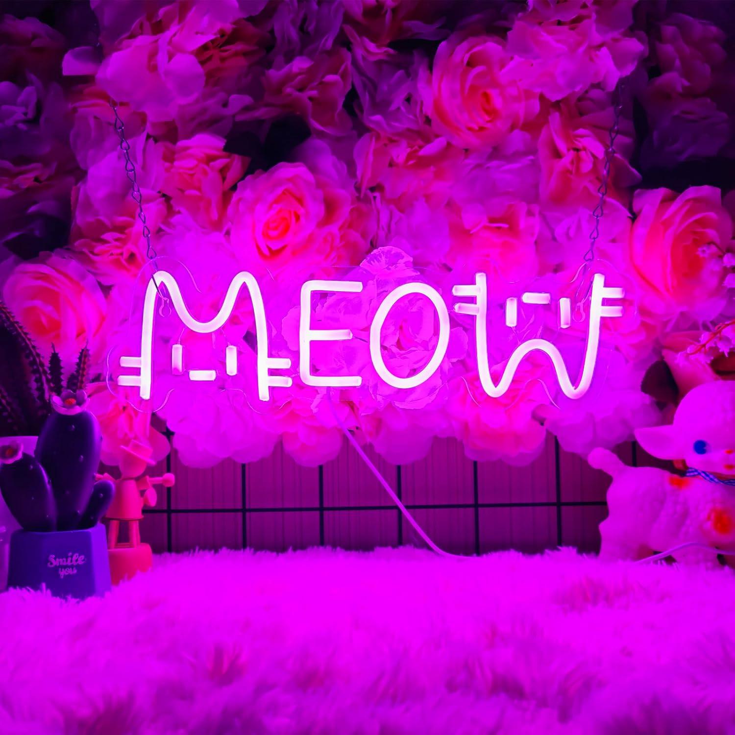 Meow Neon Sign Cat USB Powered - Home Bar And Restaurant recension och pris