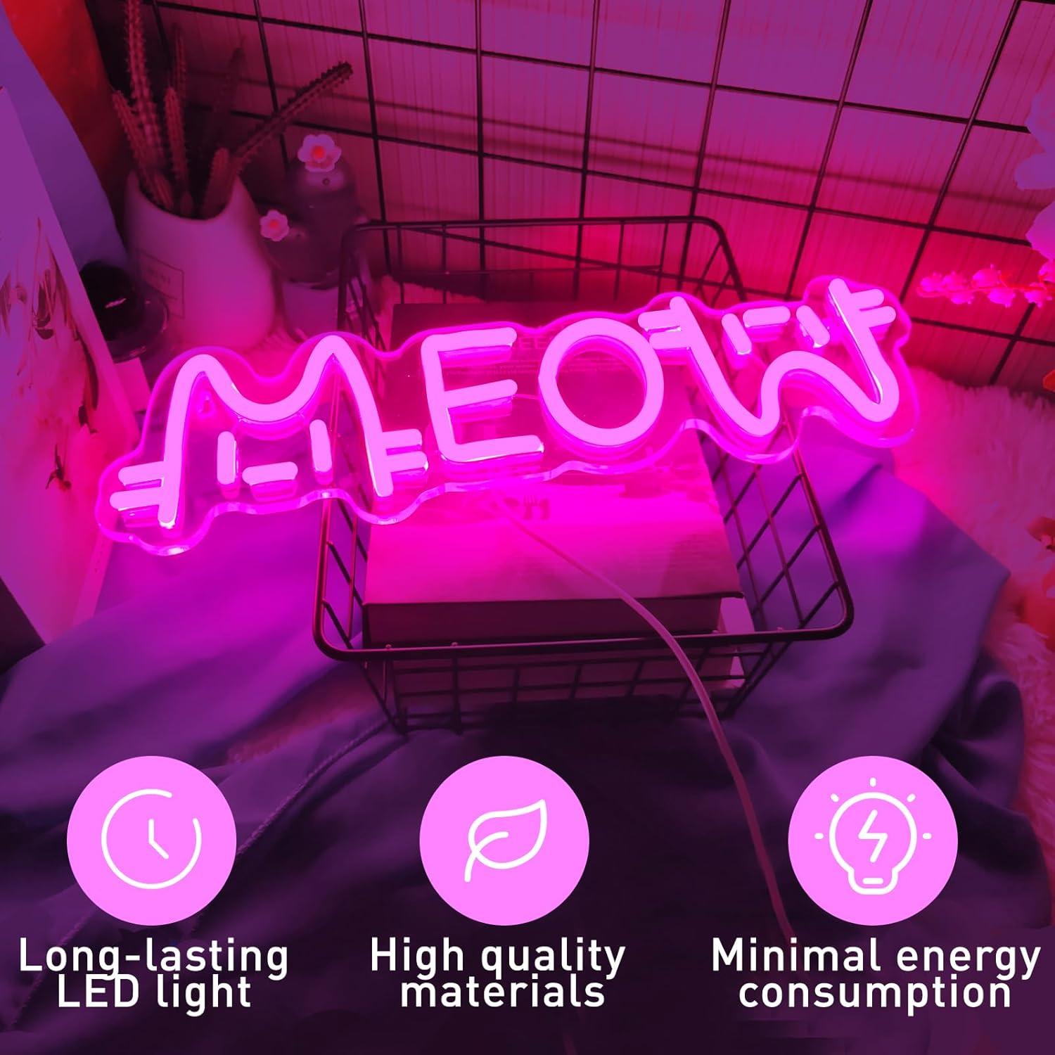Meow Neon Sign Cat USB Powered - Home Bar And Restaurant recension och pris