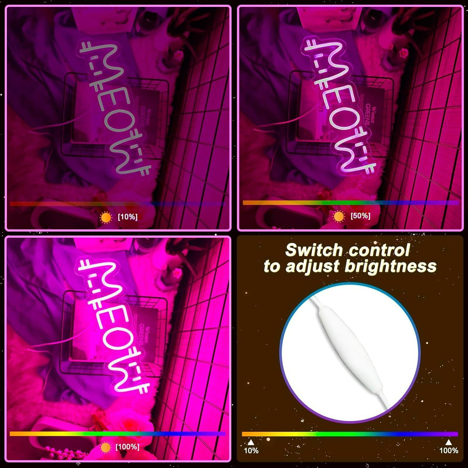Meow Neon Sign Cat USB Powered - Home Bar And Restaurant recension och pris