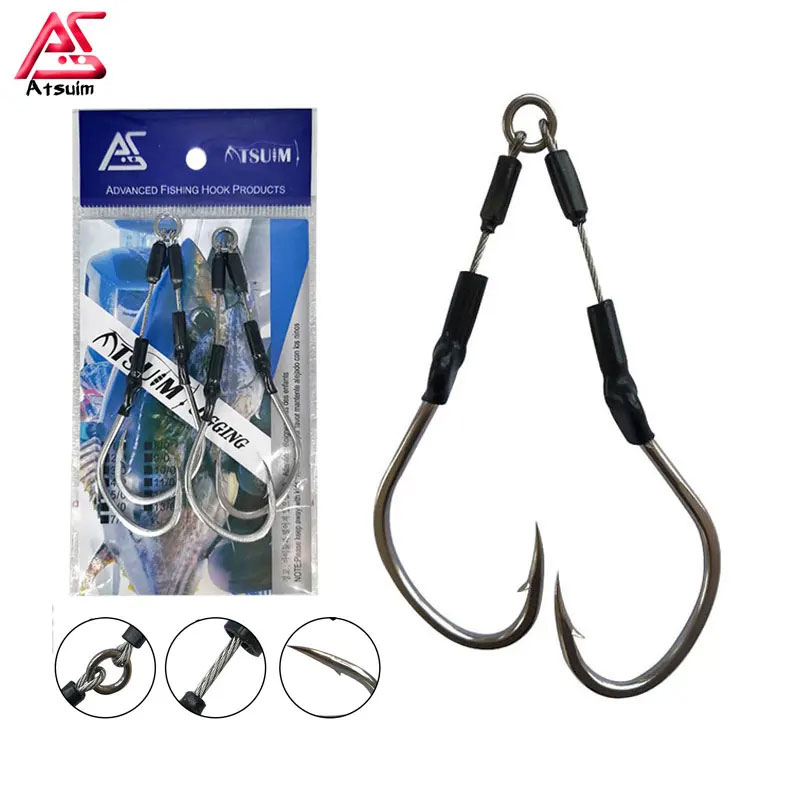 AS 10Pairs Barbed Double Hooks - Jigger Double Sided recension och pris