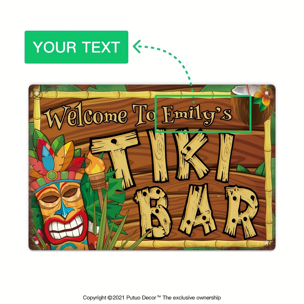 Custom  Decor Tiki Bar Sign, P - Home Bar And Restaurant recension och pris