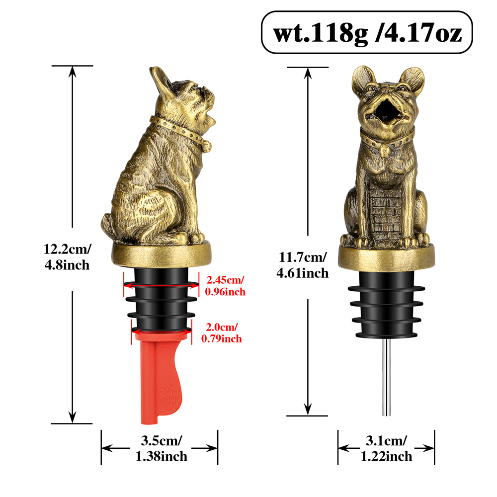 Cute French Bulldog Wine Pouer - Wine Preservation Pump recension och pris