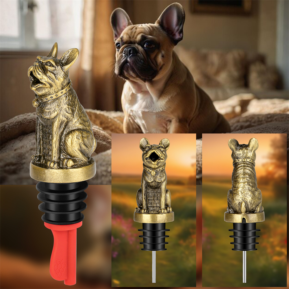 Cute French Bulldog Wine Pouer - Wine Preservation Pump recension och pris