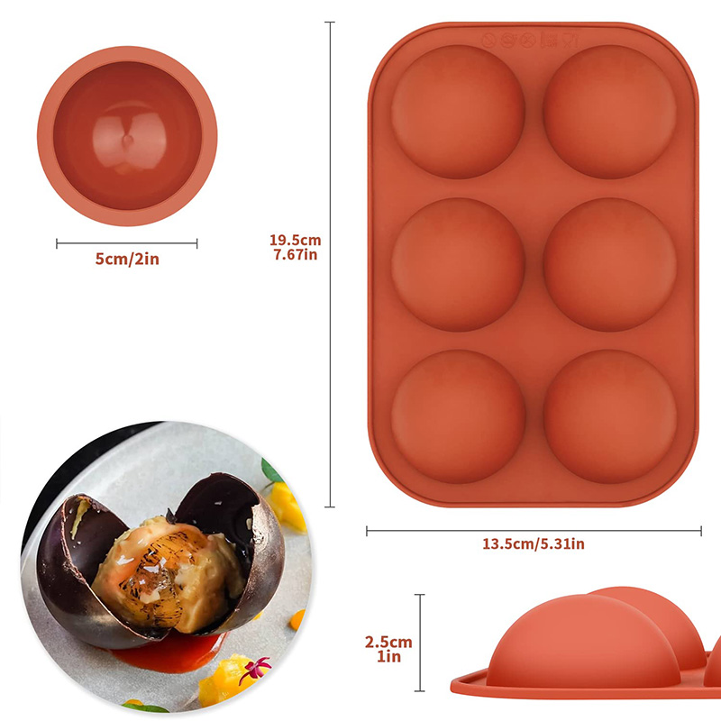6 Cavities Semicircle Silicone - Ice Mold Sphere recension och pris