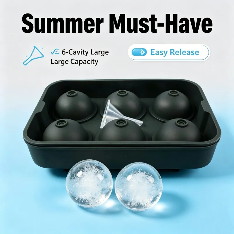 6 Cavity Ice Ball Mold Food Gr - Ice Mold Sphere recension och pris